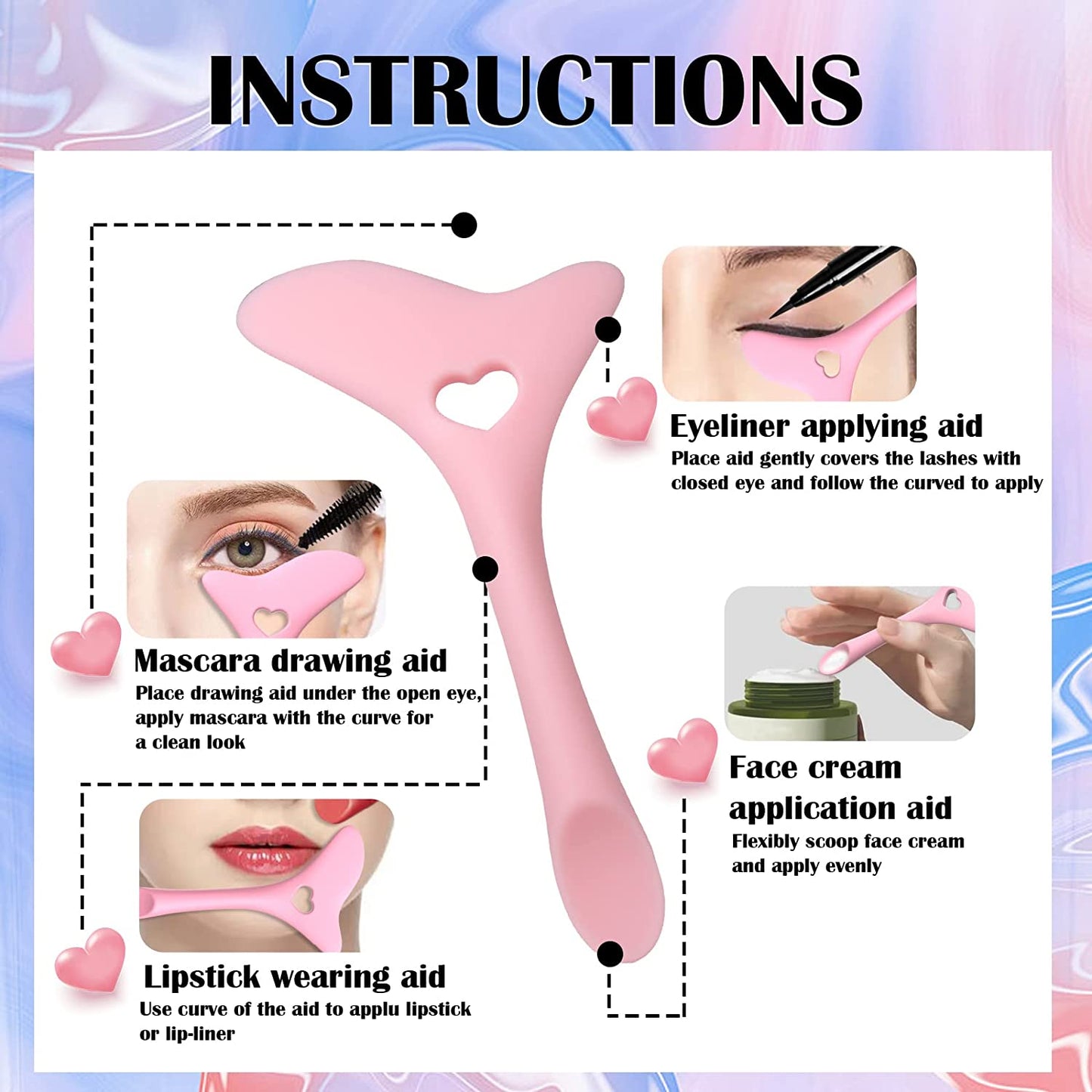 Silicone eyeliner applicator, eyeliner pencil and reusable eyeliner applicator